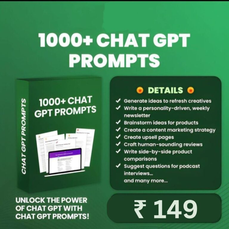 1000+ ChatGPT prompts digital download for content marketing, copywriting, and business growth