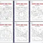 New Year Colouring Pages for Kids (FREE 7 Page Printable eBook PDF)