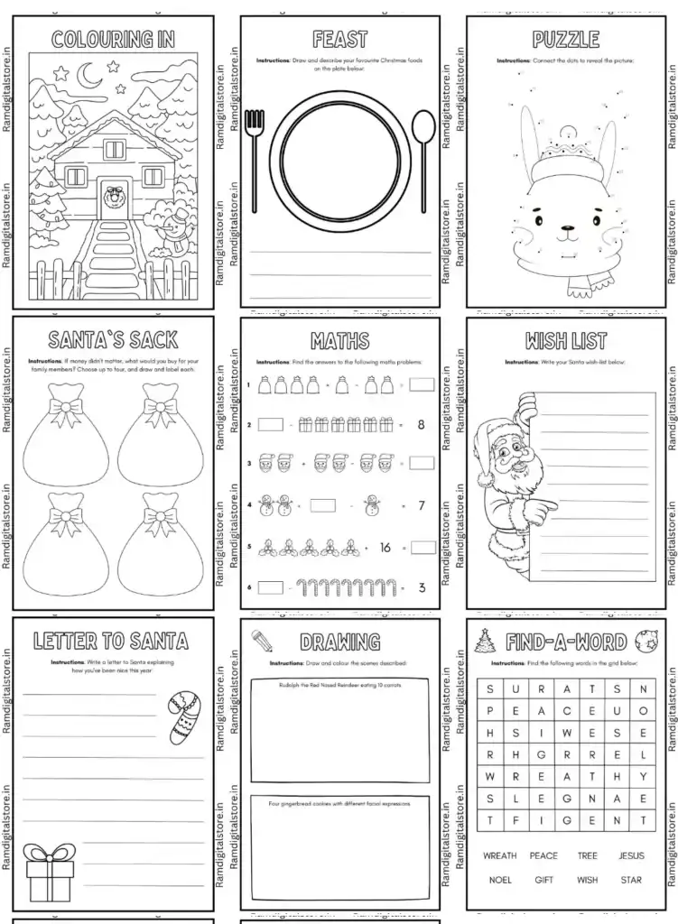 free printable christmas activity worksheet 1