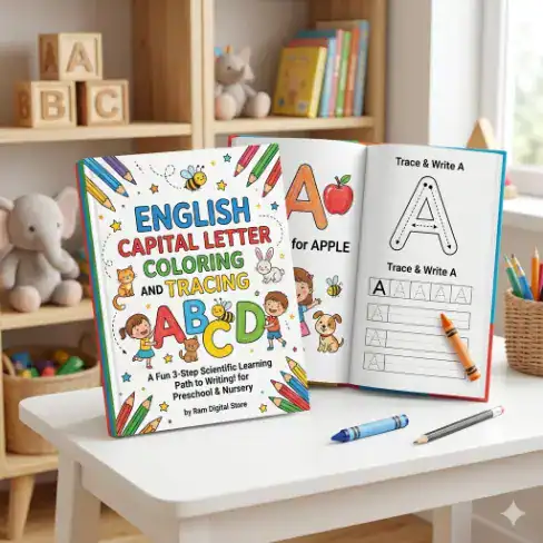 English Capital Letter Coloring and Tracing ebook for kids